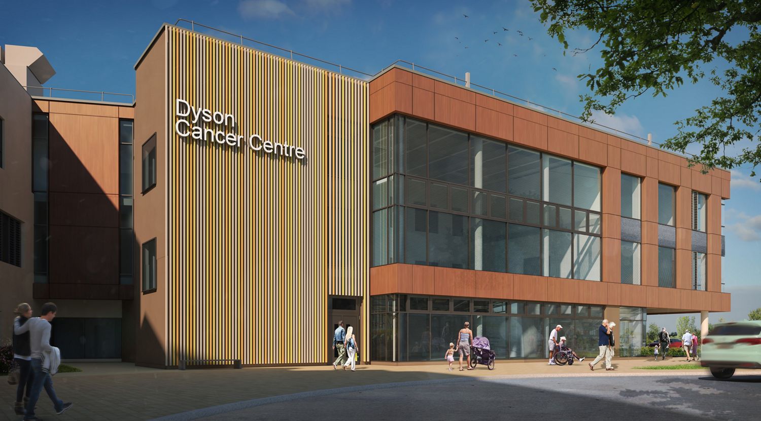 External rendition of the Dyson Cancer Centre.